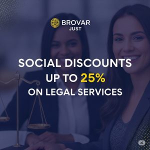Соціальні знижки до 25% на юридичні послуги від «Бровар Юст»