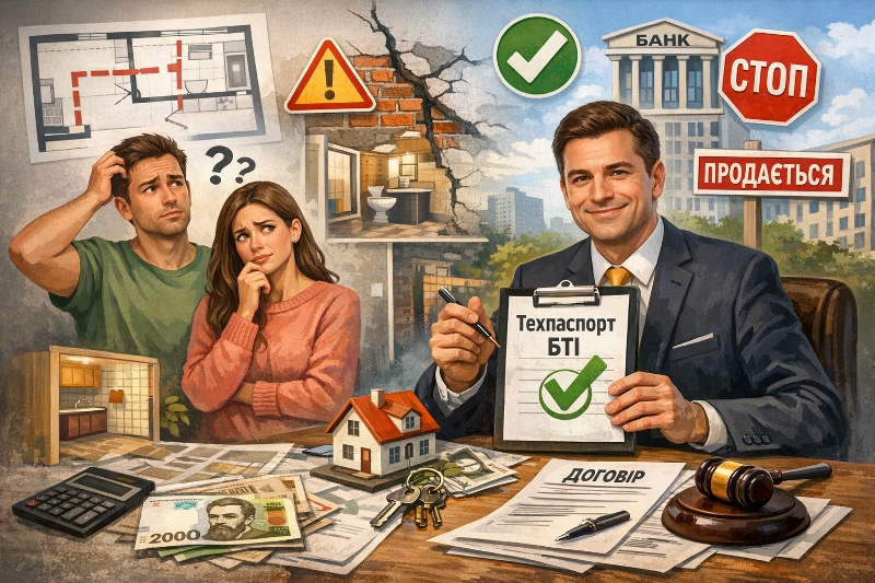 Продаж квартири з переплануванням в Україні: як узаконити, які ризики та практика нотаріусів ✅