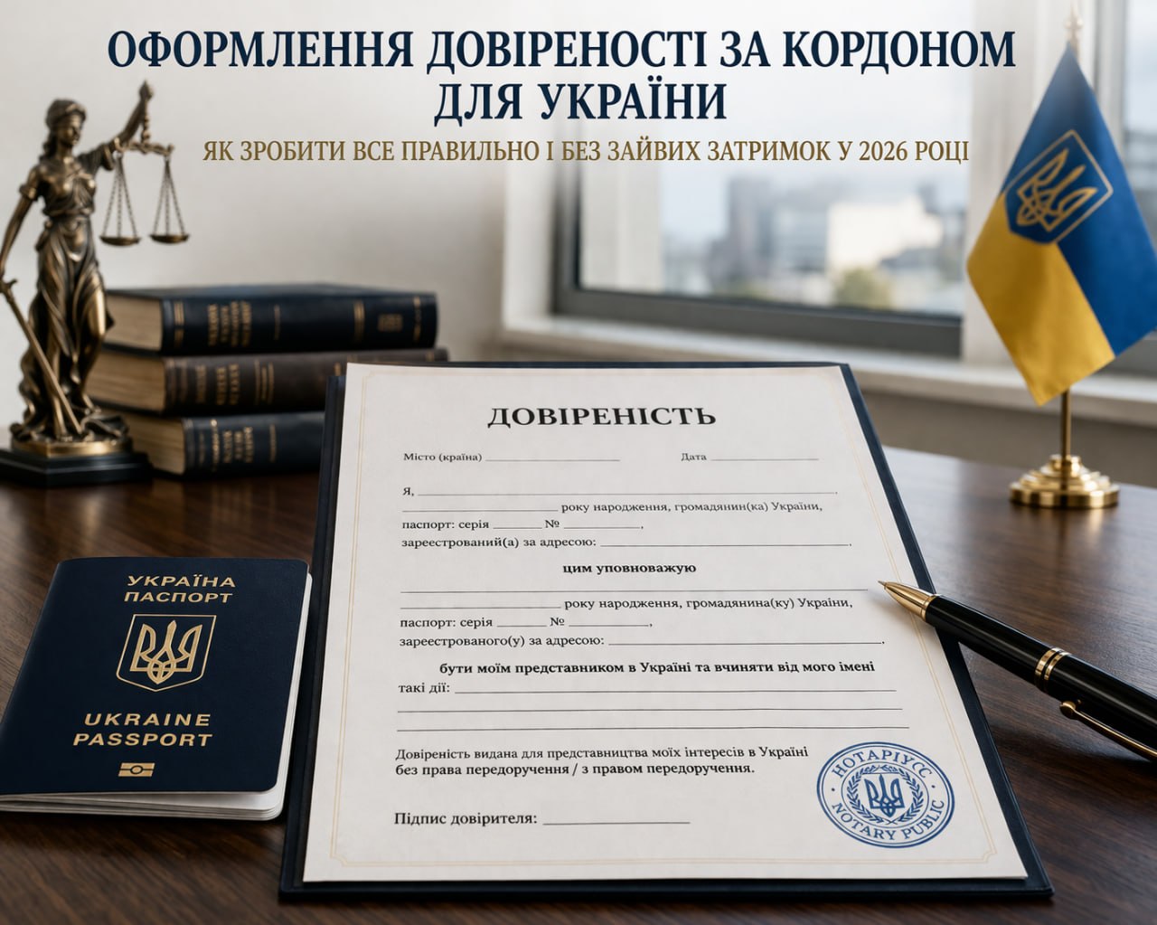Оформлення довіреності за кордоном для України: консульство, нотаріус, апостиль, переклад