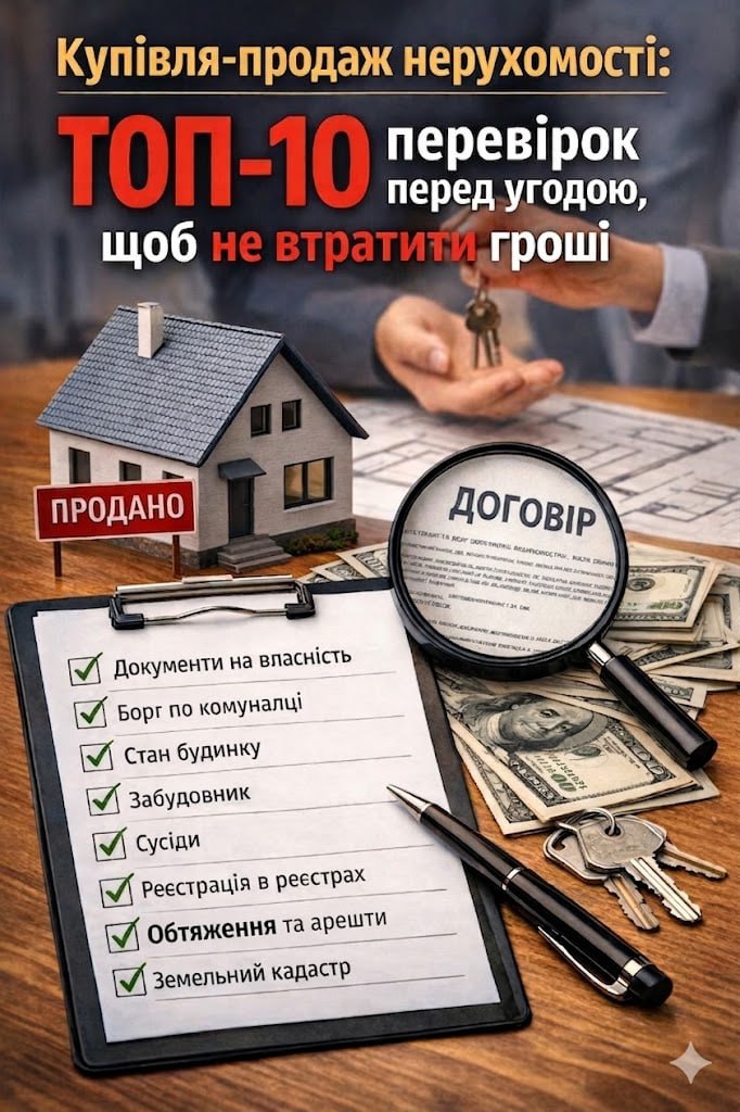 Купівля-продаж нерухомості: ТОП-10 перевірок перед угодою, щоб не втратити гроші 🏠⚖️ 1 Купівля-продаж нерухомості: ТОП-10 перевірок перед угодою | Бровар Юст