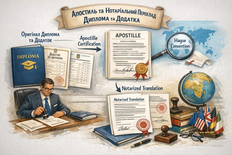 Апостиль і нотаріальний переклад диплома та додатка | Бровар Юст