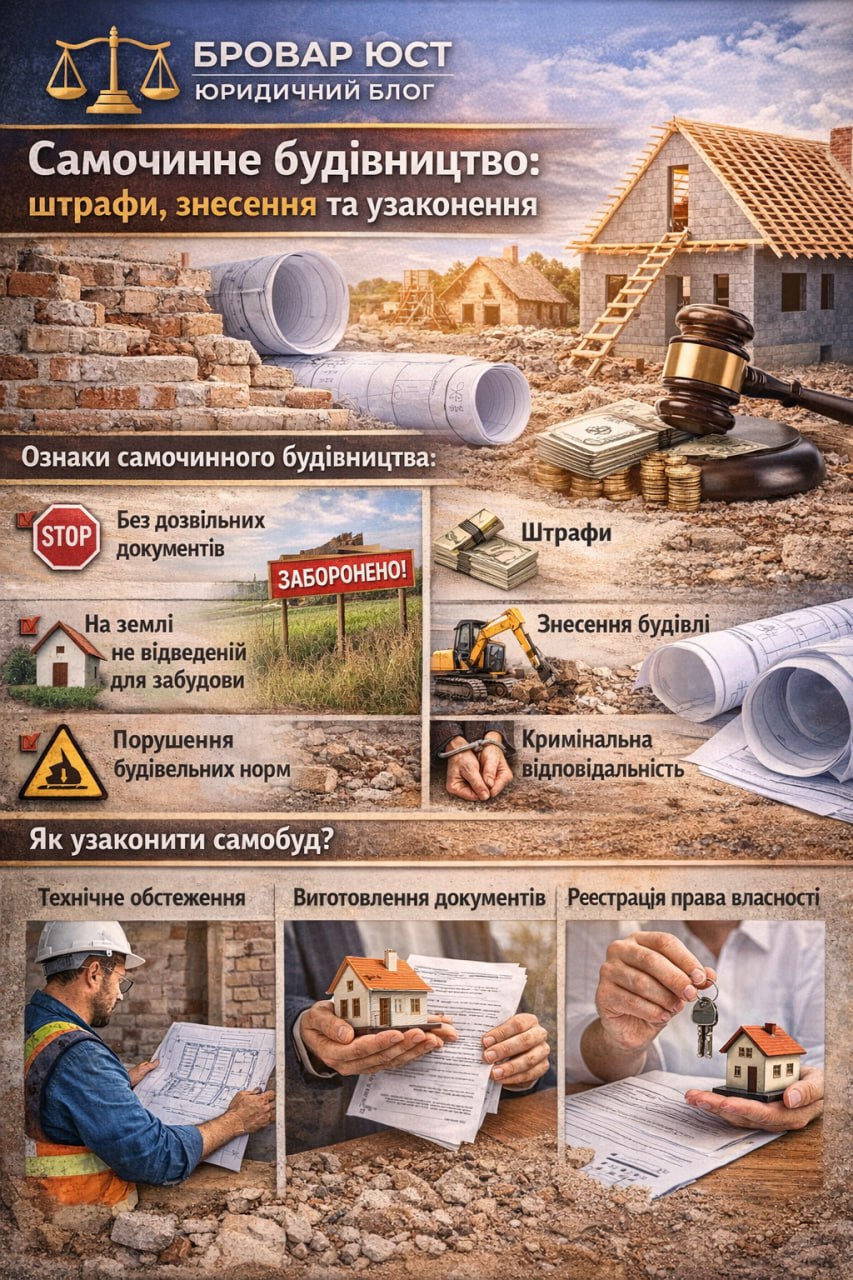 Самочинне будівництво: штрафи, знесення та як узаконити у 2026 році | Бровар Юст