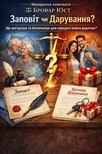 Заповіт чи дарування: що вигідніше та безпечніше у 2026 році | Бровар Юст
