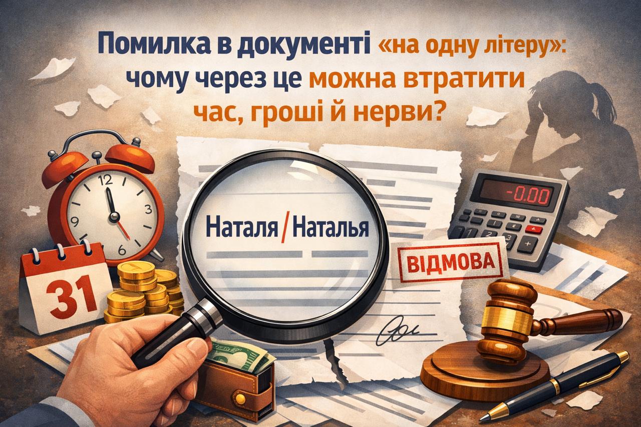 Помилка в документі на одну літеру: що робити у 2026 році | Бровар Юст