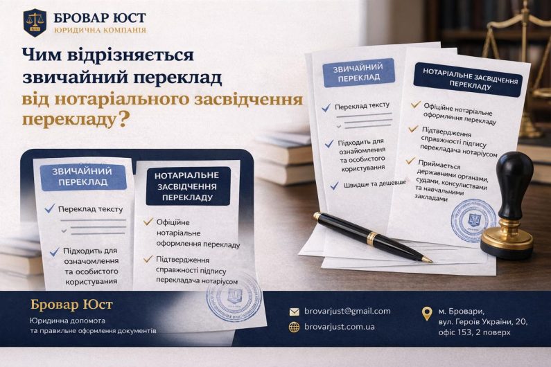 Чим відрізняється звичайний переклад від нотаріального засвідчення перекладу | Бровар Юст