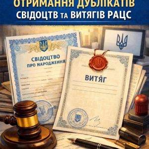 Отримання дублікатів свідоцтв та витягів РАЦС у Броварах та по Україні | Бровар Юст