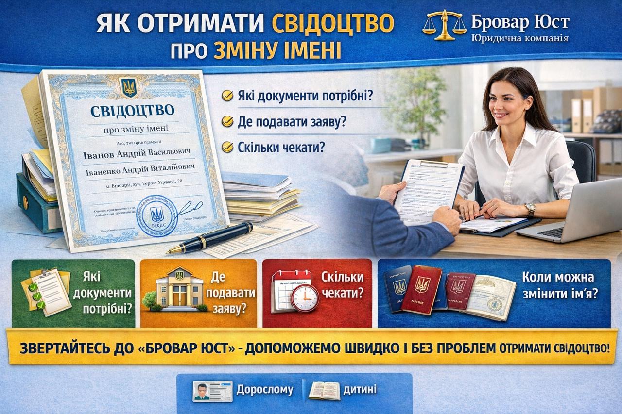 Як отримати свідоцтво про зміну імені в Україні | Бровар Юст