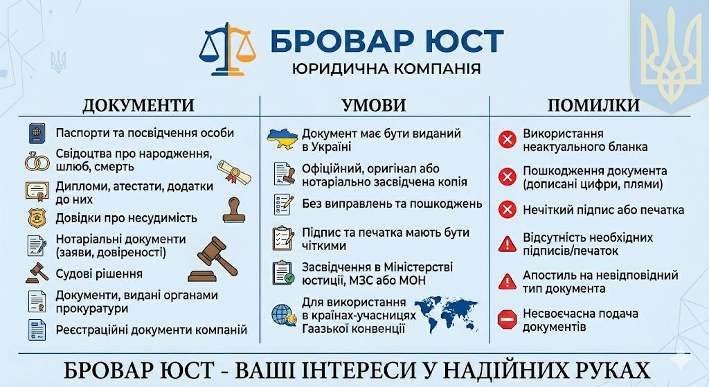 На які документи можна ставити апостиль в Україні | Повний перелік