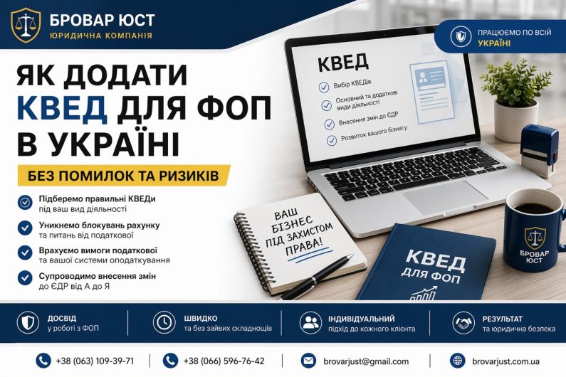 Як додати КВЕД для ФОП в Україні