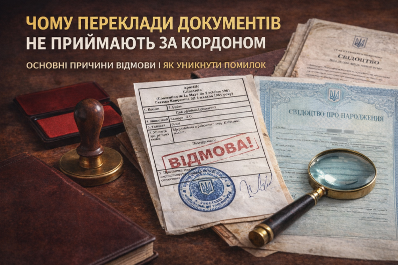 Чому переклади документів не приймають за кордоном: основні причини відмови і як уникнути помилок