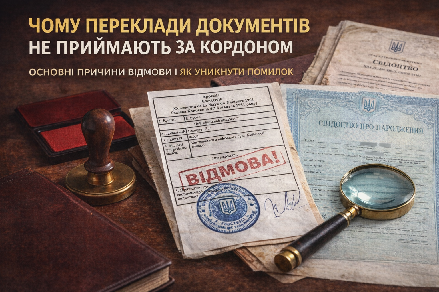 Чому переклади документів не приймають за кордоном: основні причини відмови і як уникнути помилок