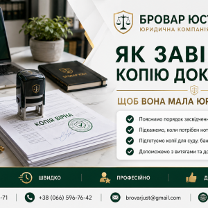 Як завірити копію документа в Україні 2026 — правила, зразок, нотаріальне засвідчення | Бровар Юст