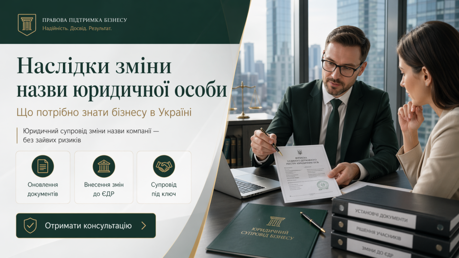 Наслідки зміни назви юридичної особи в Україні